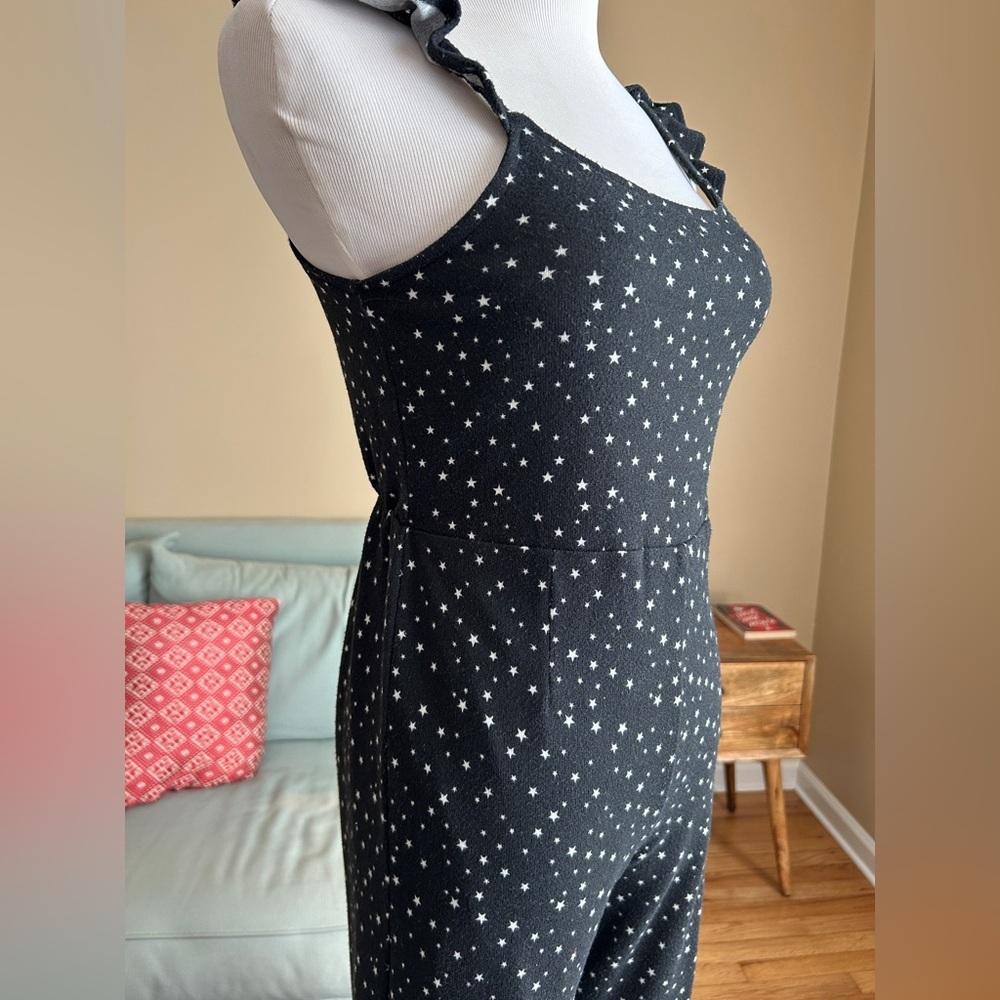 AQUA Girls Large 10/12 Star Print Jumpsuit Flare Leg Bloomingdale’s Exclusive - Picture 4 of 13
